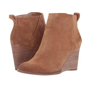 Lucky Brand Brown Suede Wedge Booties